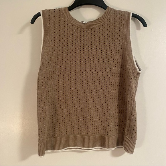 NWOT Haven Well Within Beige/Tan Knit Sweater Vest & Skirt Set Org Cotton Linen - Picture 2 of 9